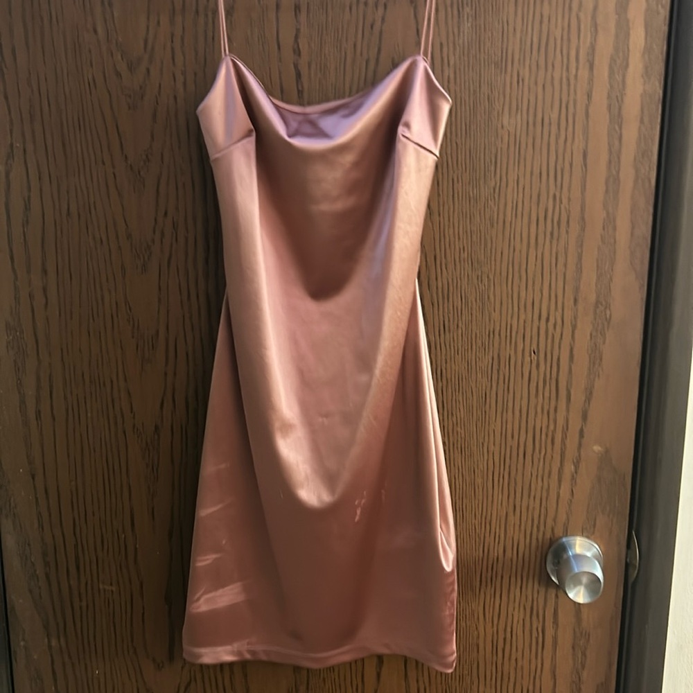 Pink satin dress